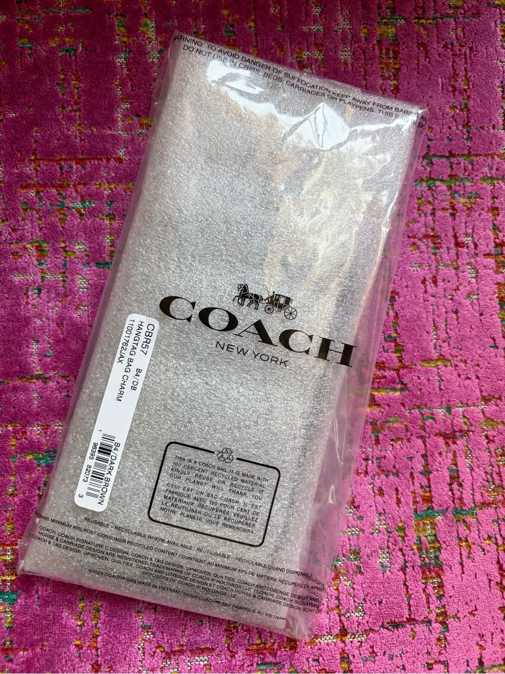 Coach XL HANGTAG HANG TAG Brown Leatherware - LARGE Gold BALL Chain - FREE SHIP - Picture 2 of 2